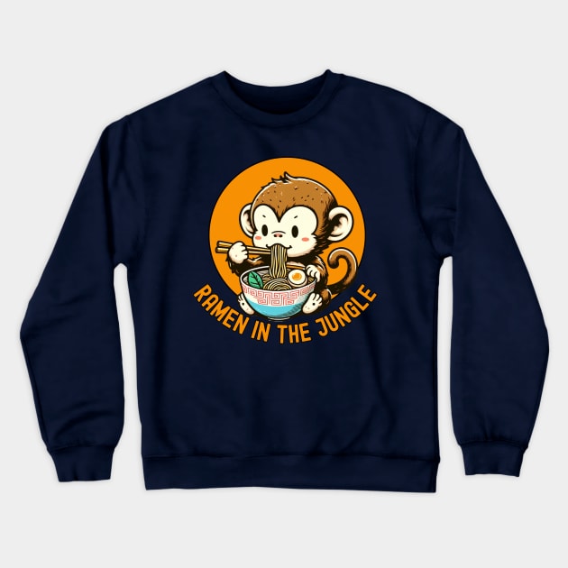 Ramen life monkey jungle Crewneck Sweatshirt by Japanese Fever